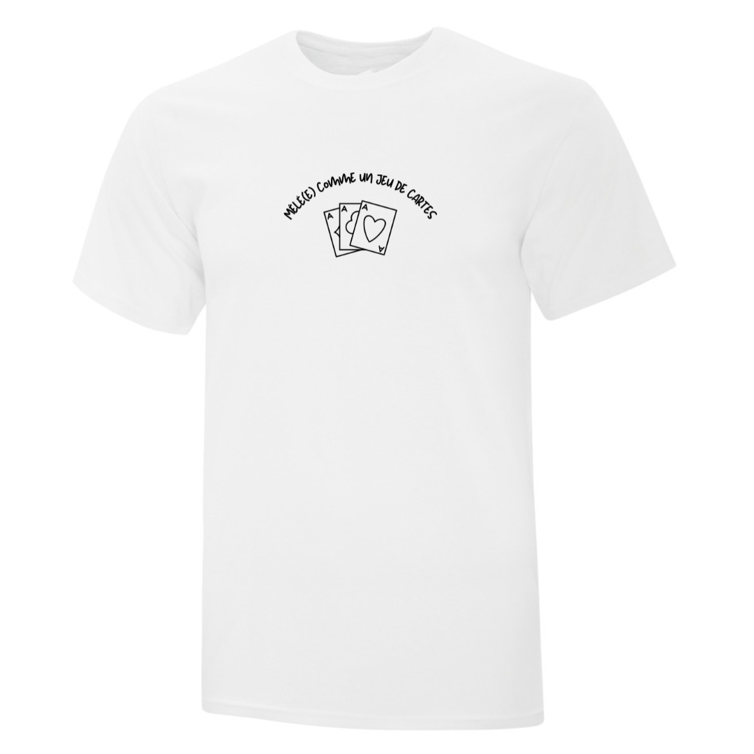 Embroidered "Mixed Like a Deck of Cards" T-shirt