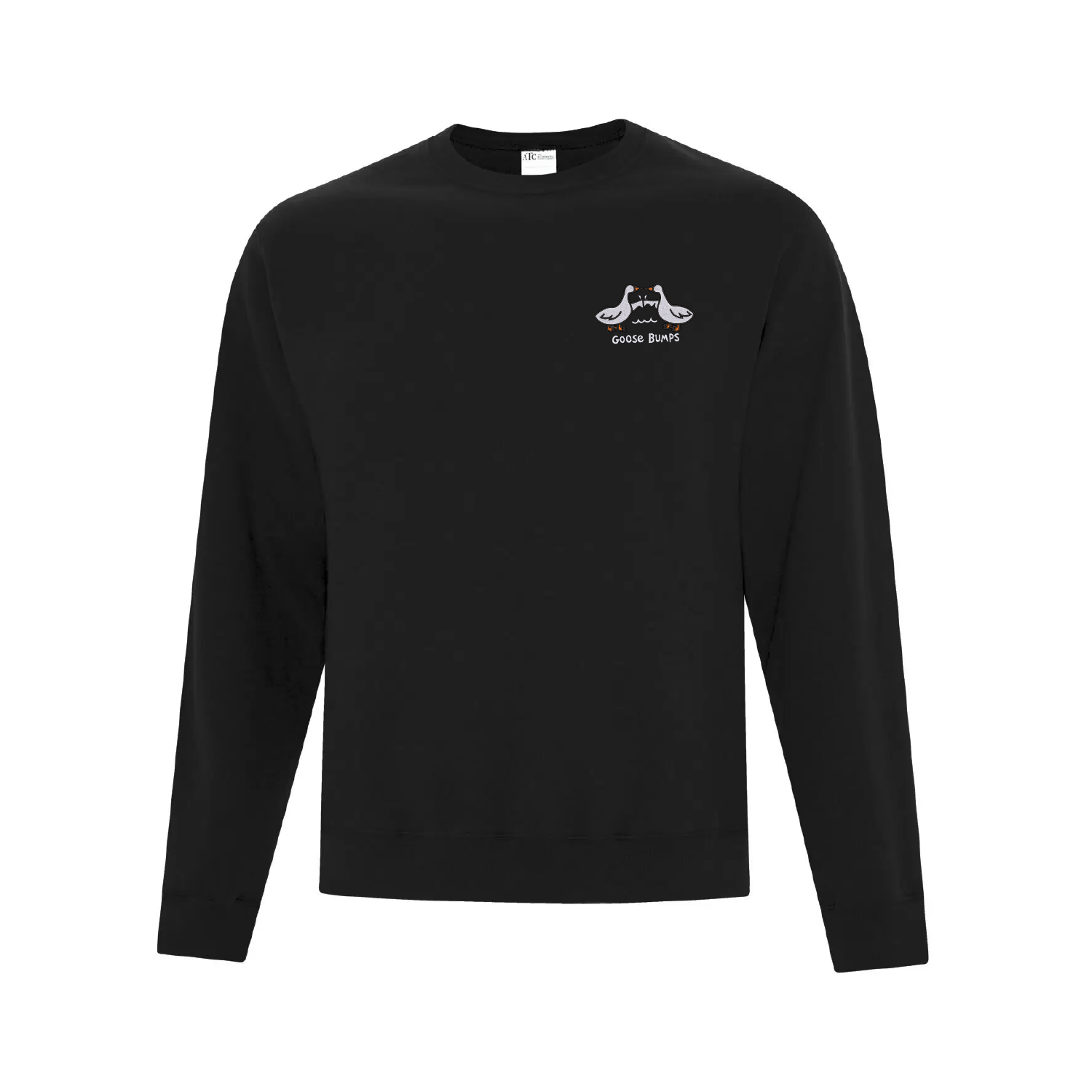 crewneck noir goose bumps avec des oies brodées