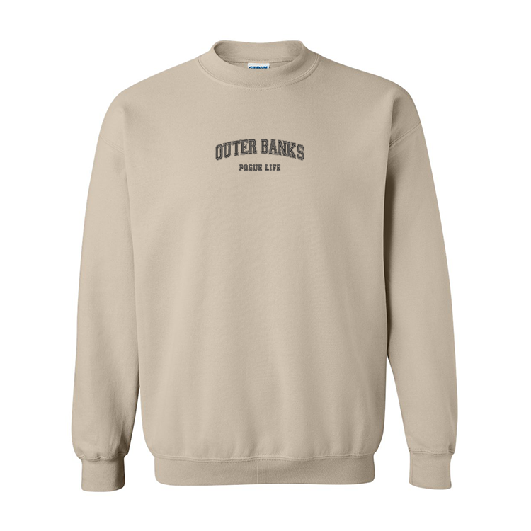 crewneck beige outer banks brodé en noir