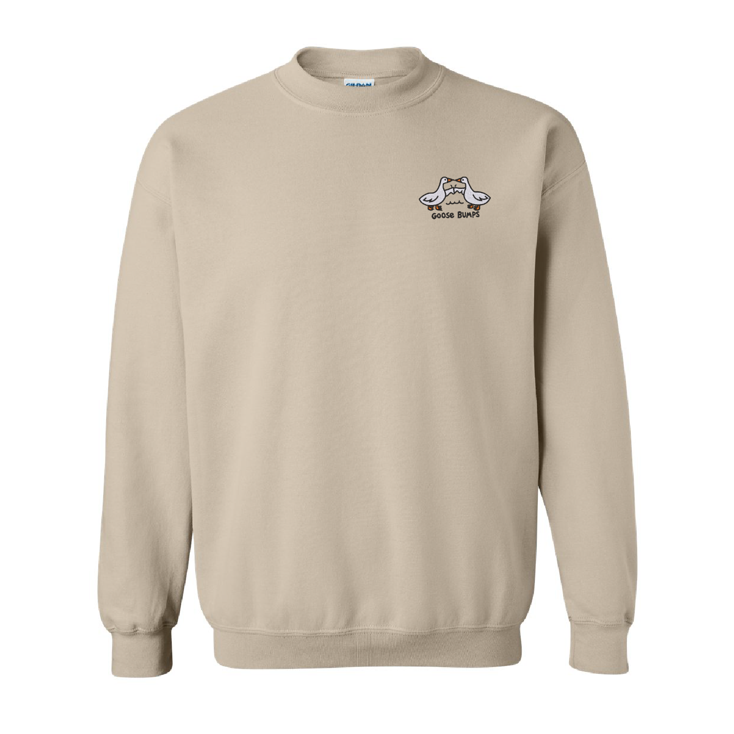 crewneck beige goose bumps avec des oies brodées