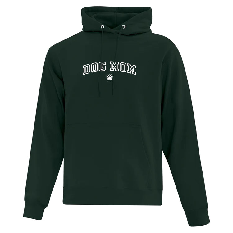 hoodie vert foret brodé dog mom en blanc