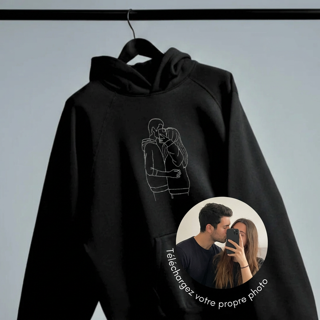 Hoodie personnalisé Silhouette brodé 🔥
