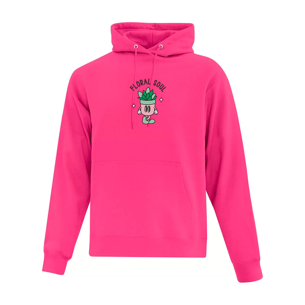hoodie rose floral soul avec un pot d'une plante brodé