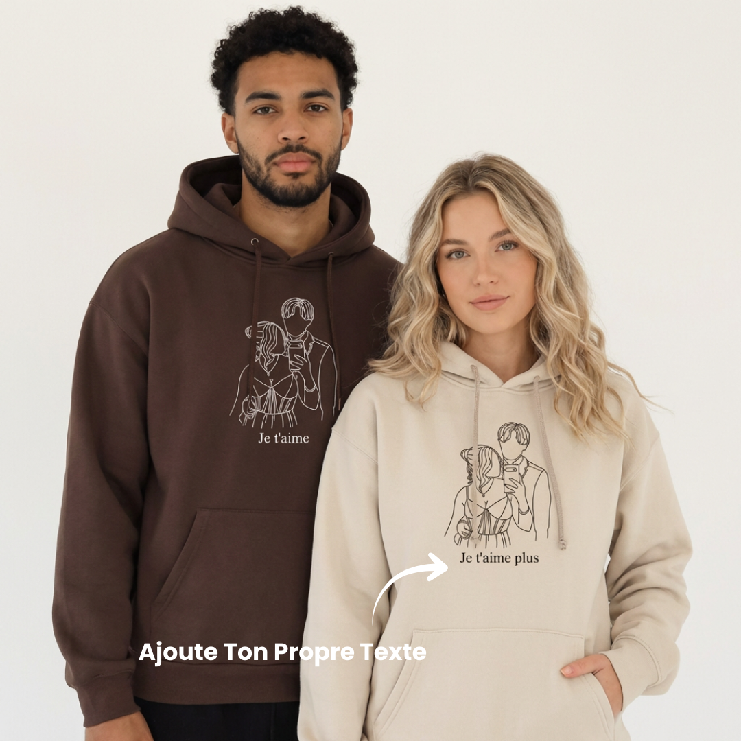 Hoodie personnalisé Silhouette brodé 🔥