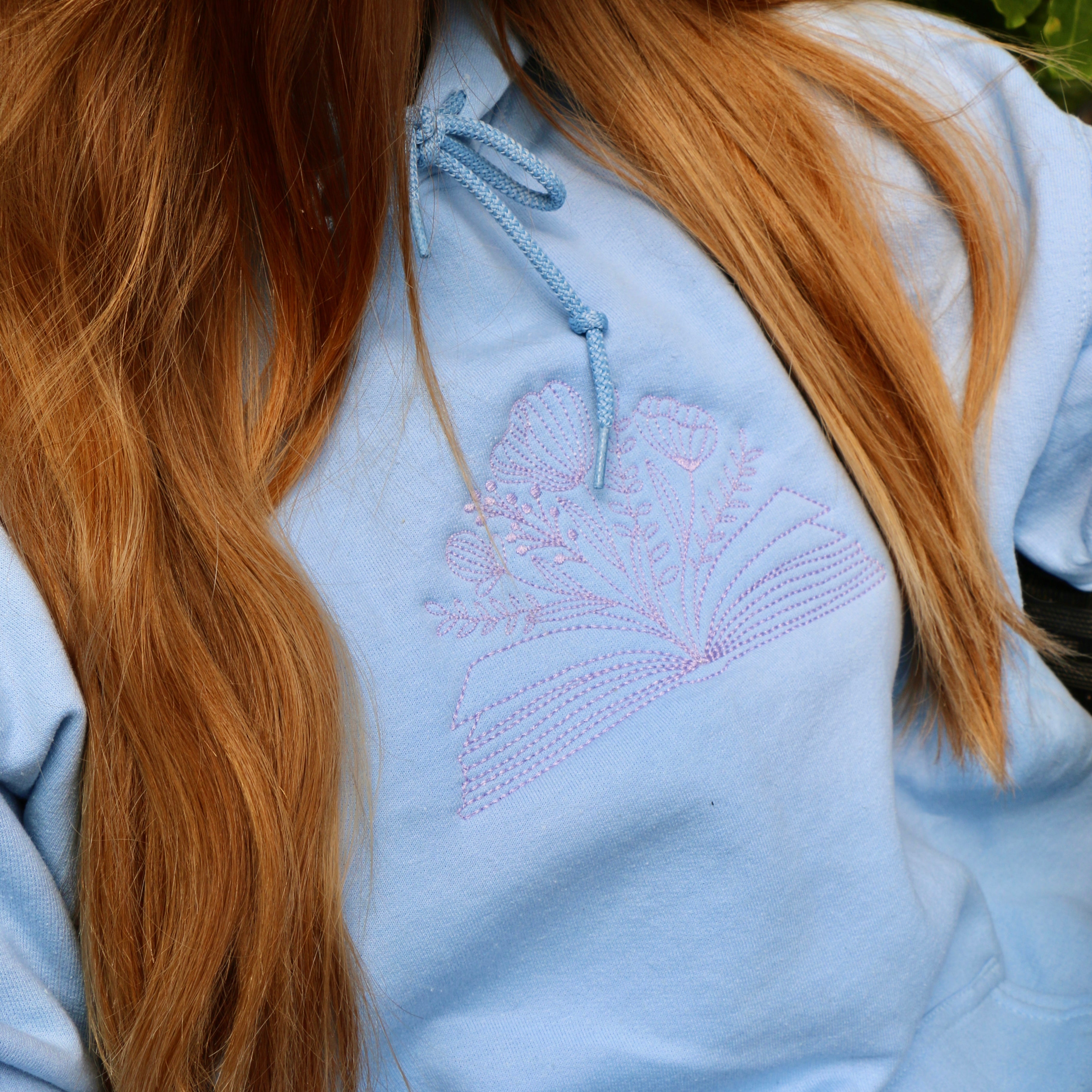 Embroidered "Blooming Book" Hoodie