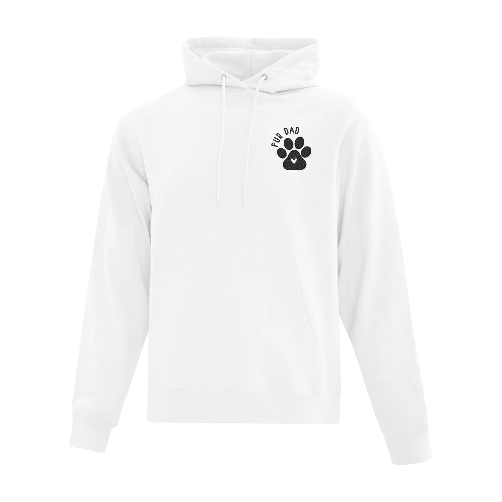 hoodie blanc fur dad avec patte de chien brodée