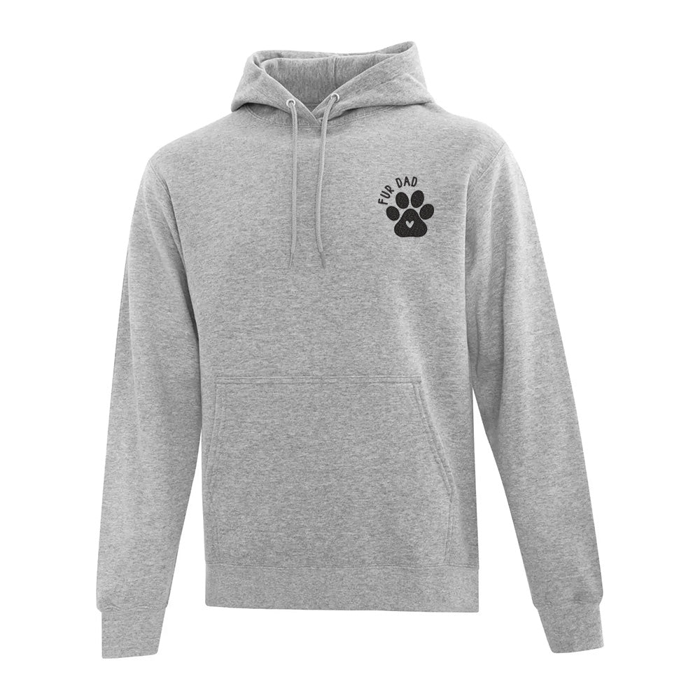 hoodie gris pâle fur dad avec patte de chien brodée