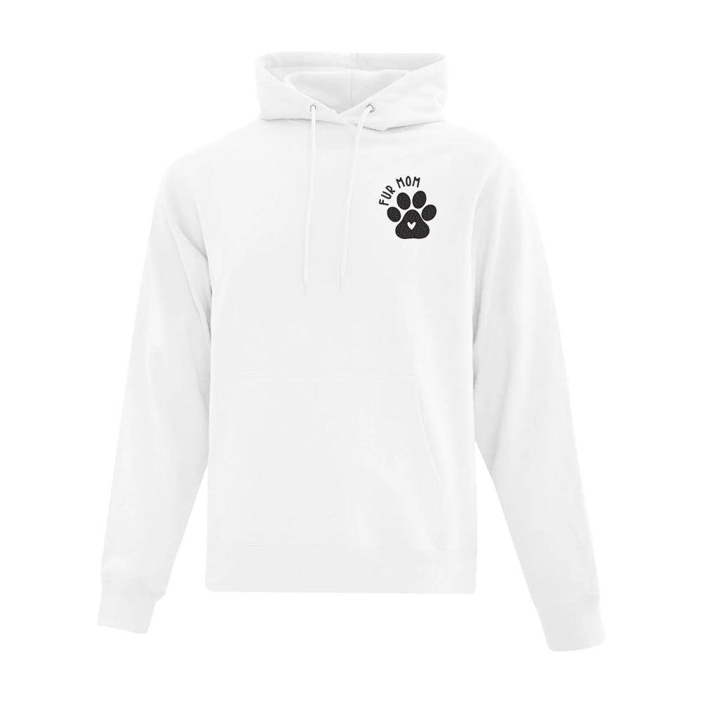 hoodie blanc fur mom maman animal brodé avec une patte de chien