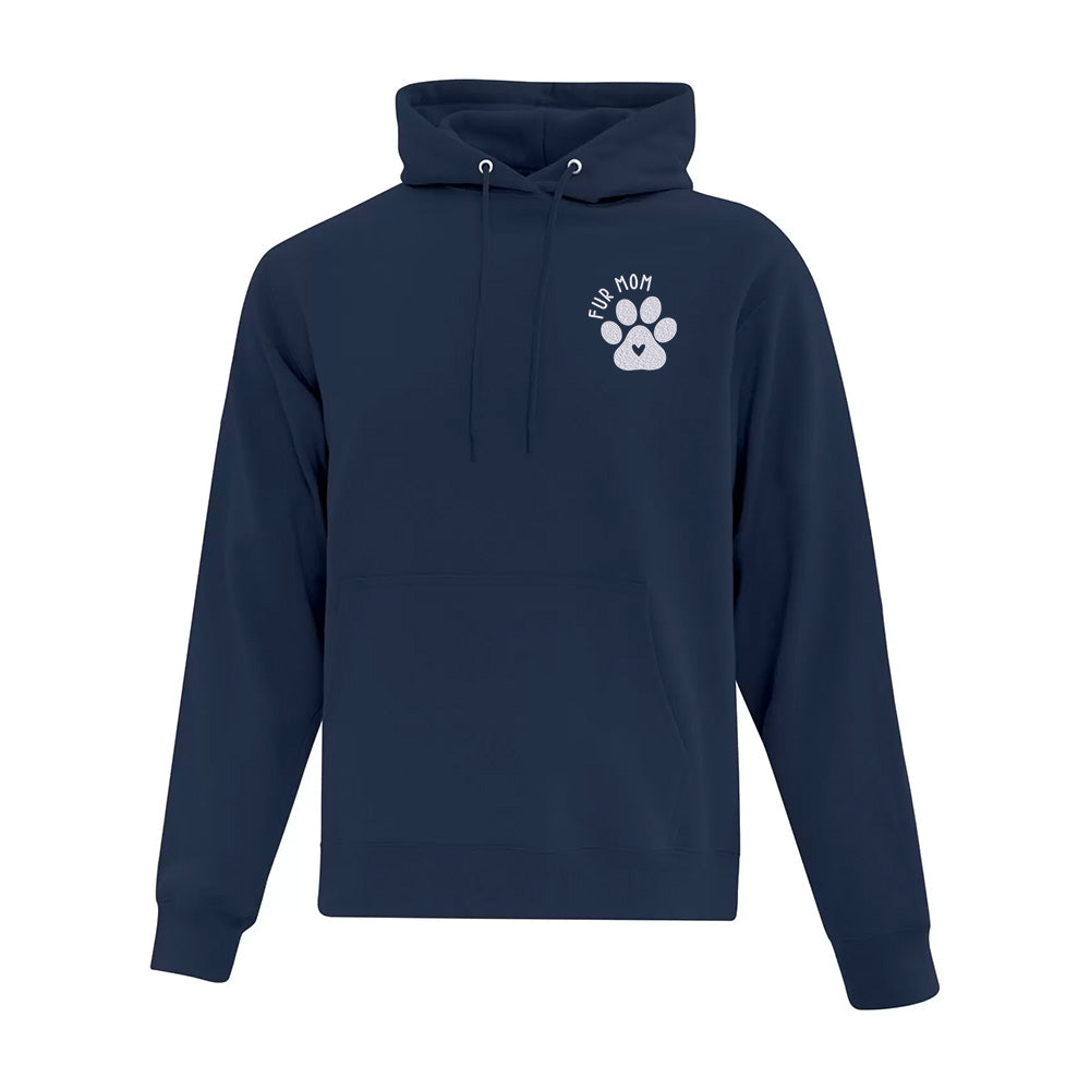 hoodie bleu marin fur mom maman animal brodé avec une patte de chien