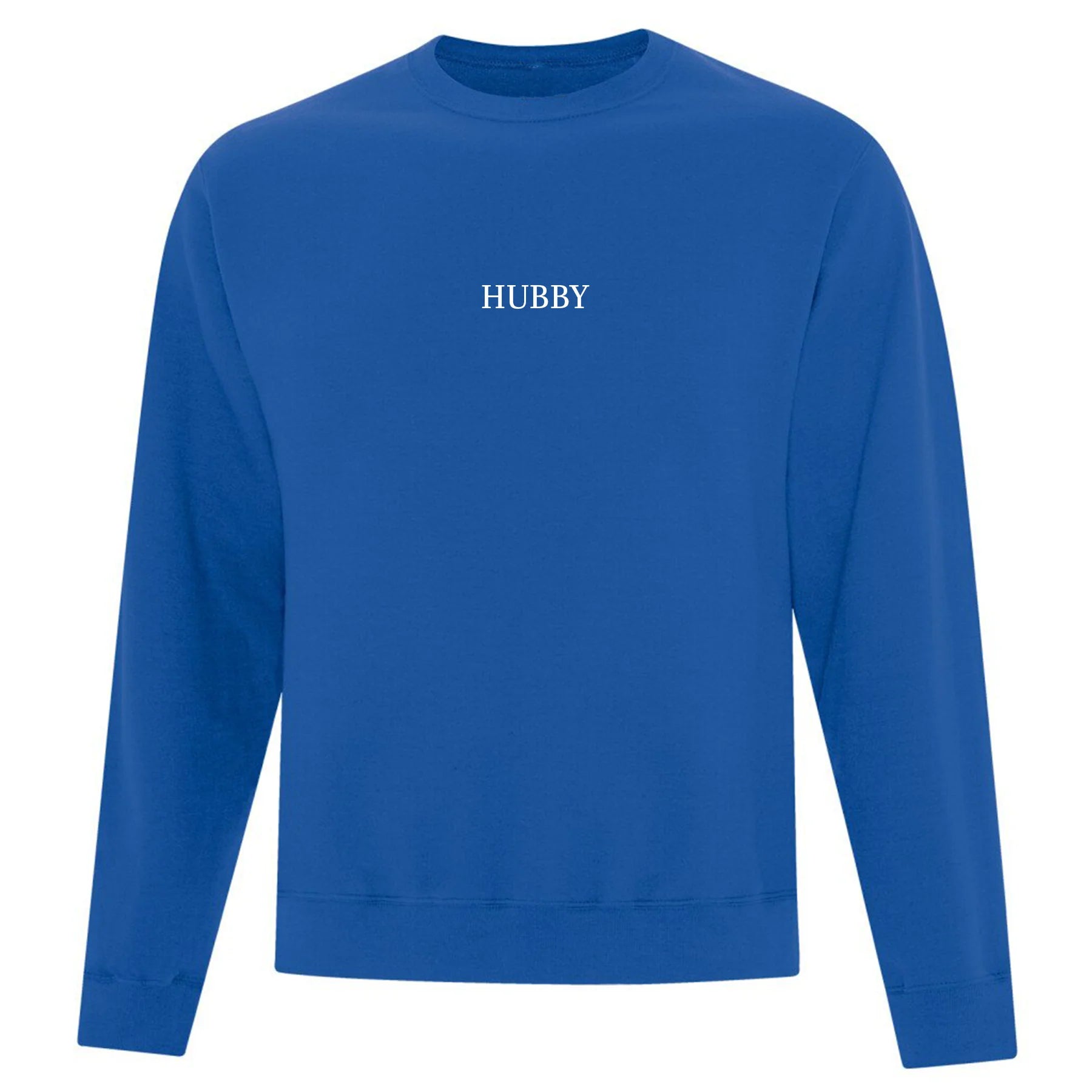 crewneck bleu royal broderie minimaliste hubby