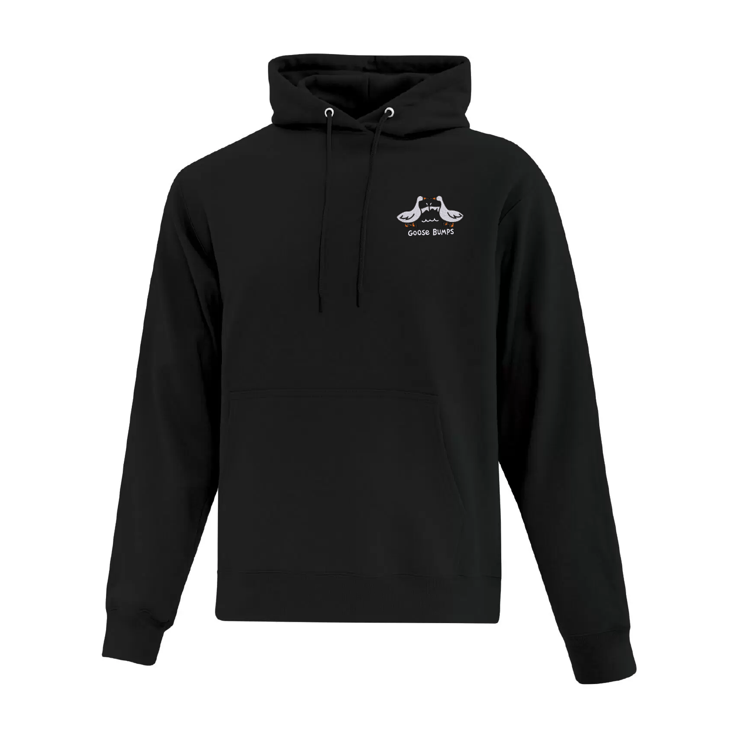 hoodie noir goose bumps avec deux oies brodées