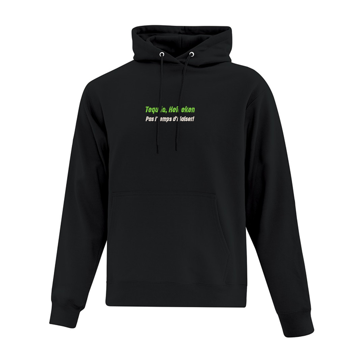 Hoodie noir Tequila Heineken pas l'temps d'niaiser