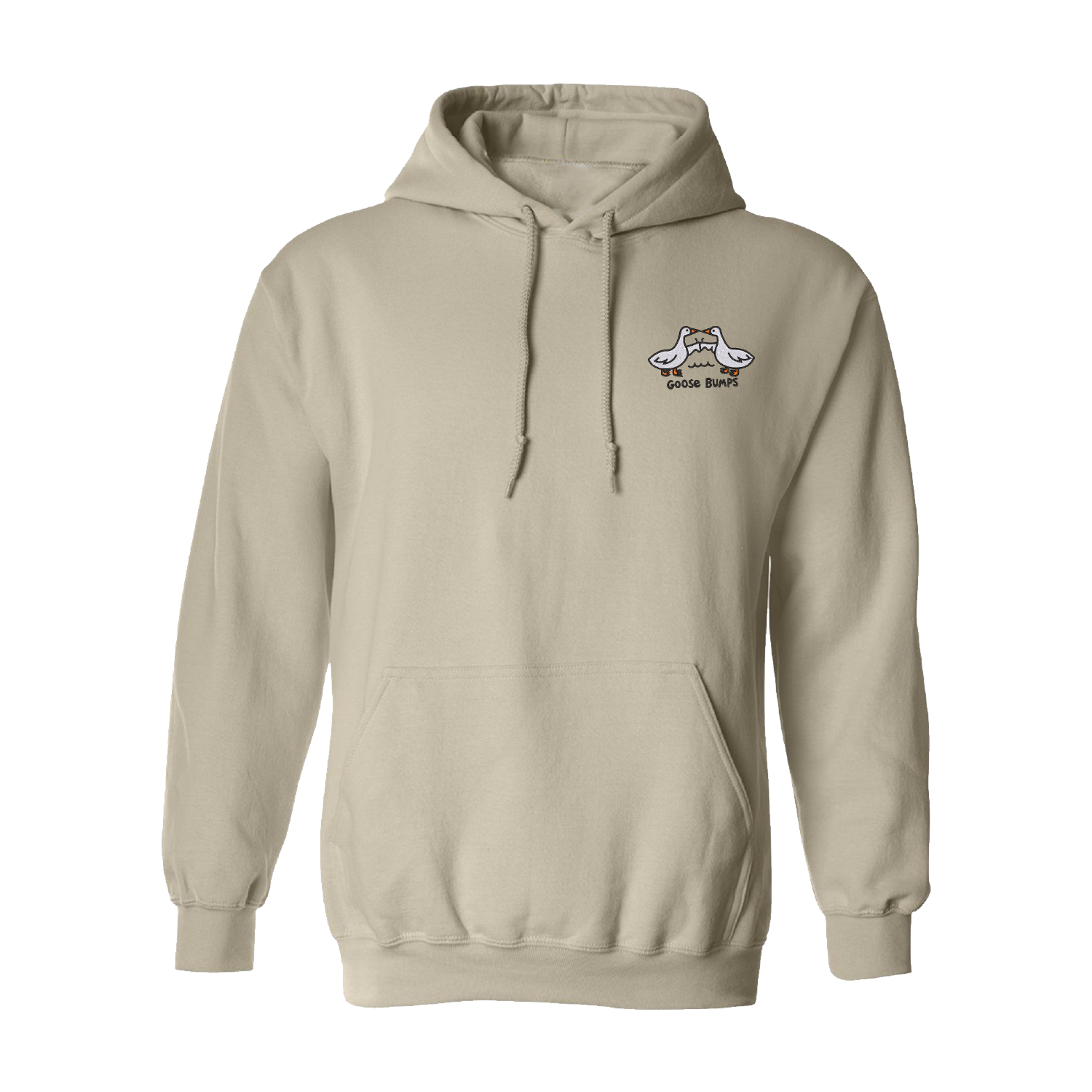 hoodie beige goose bumps avec deux oies brodées
