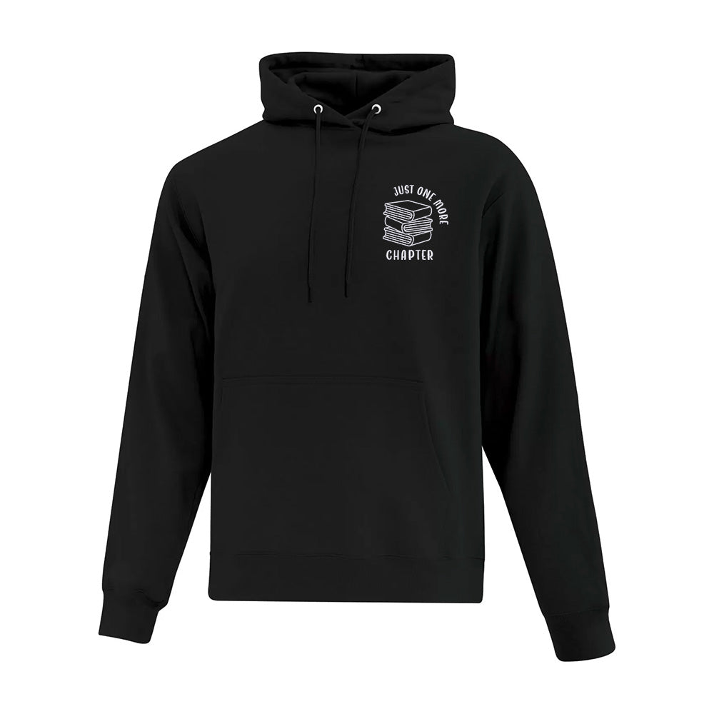 hoodie noir one more chapter avec pile de livres brodé
