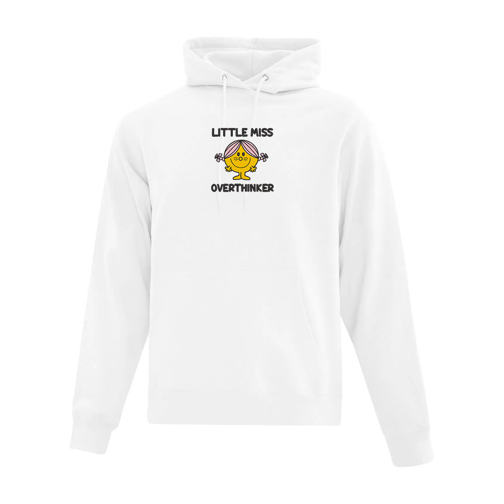 hoodie blanc little miss overthinker brodé