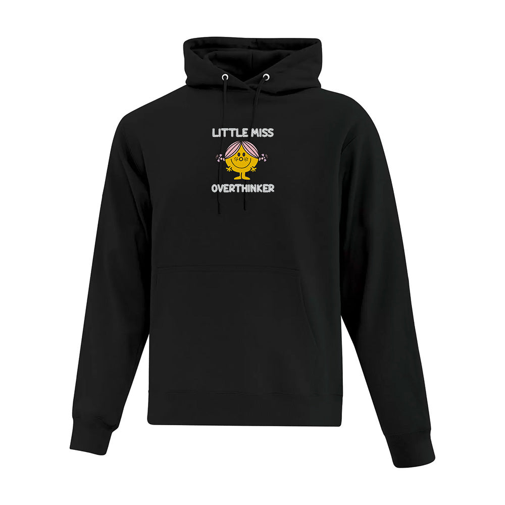 hoodie noir little miss overthinker brodé