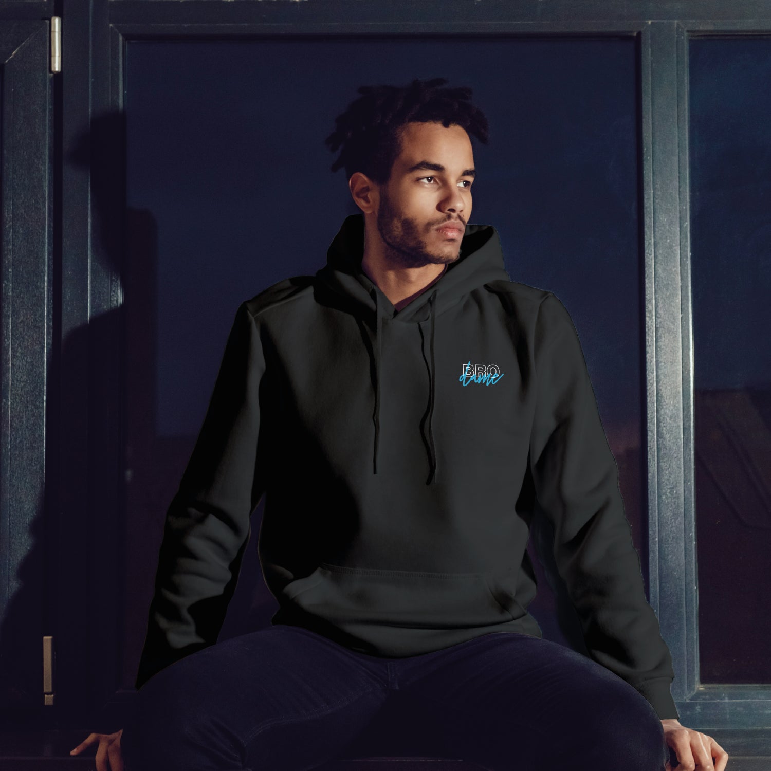 "Brodame" cursive embroidered hoodie