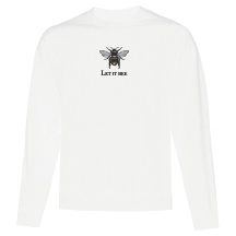 crewneck blanc avec une abeille let it bee brodée au centre
