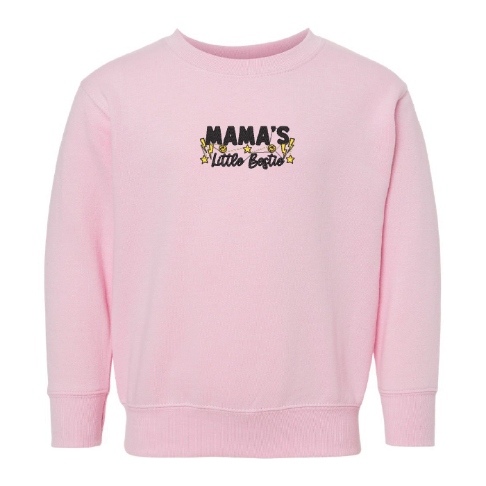 Toddler Embroidered "Mama's Little Bestie" Crewneck