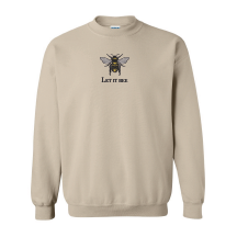 crewneck beige avec une abeille let it bee brodée au centre