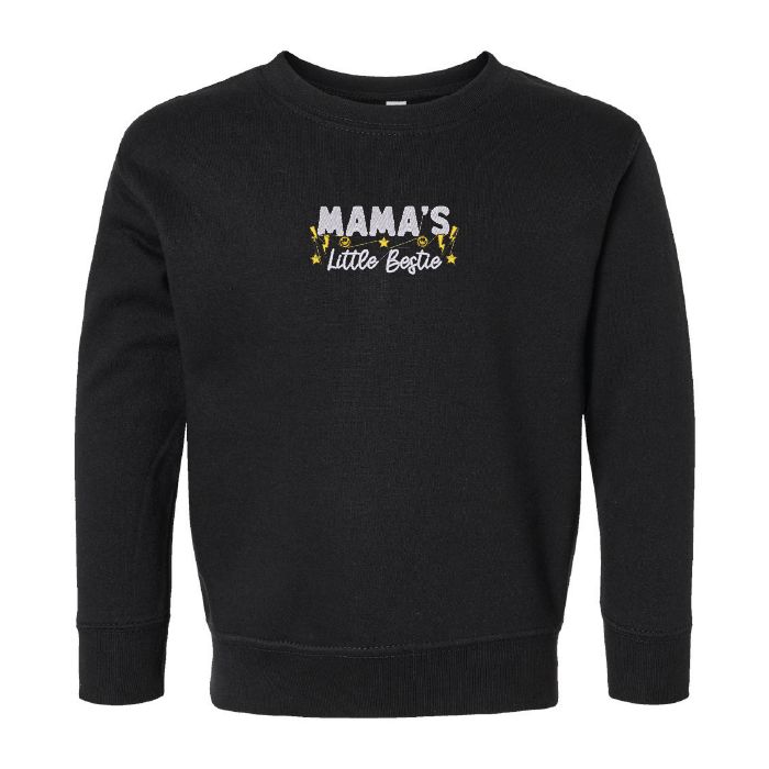 Toddler Embroidered "Mama's Little Bestie" Crewneck