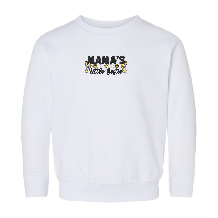 Toddler Embroidered "Mama's Little Bestie" Crewneck