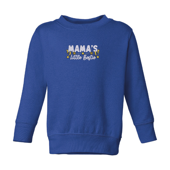 Toddler Embroidered "Mama's Little Bestie" Crewneck