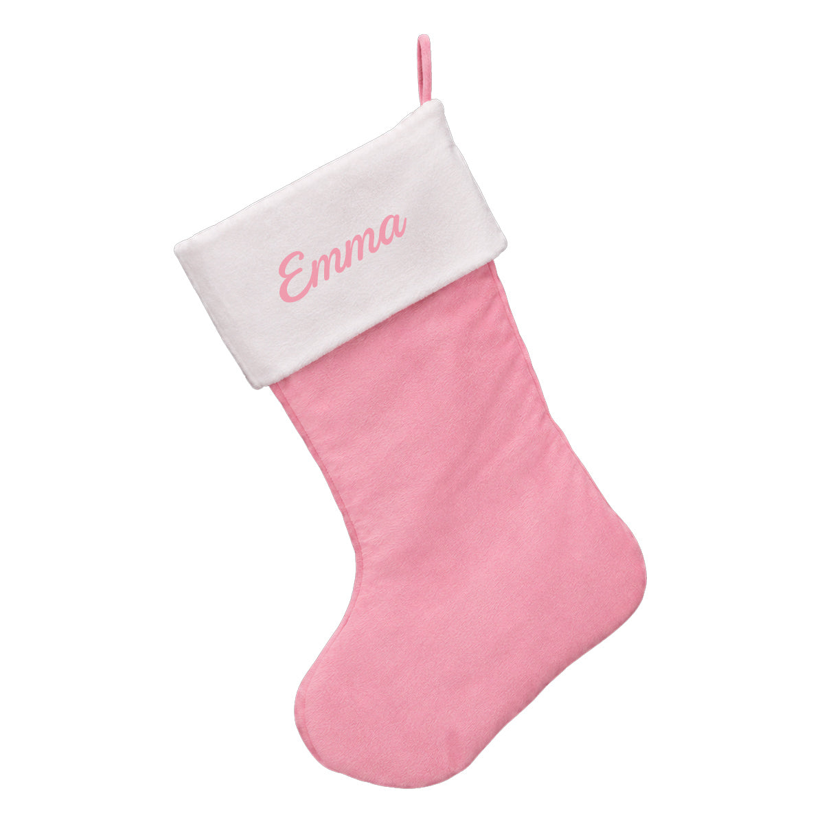 bas de noel personnalisable rose avec prénom