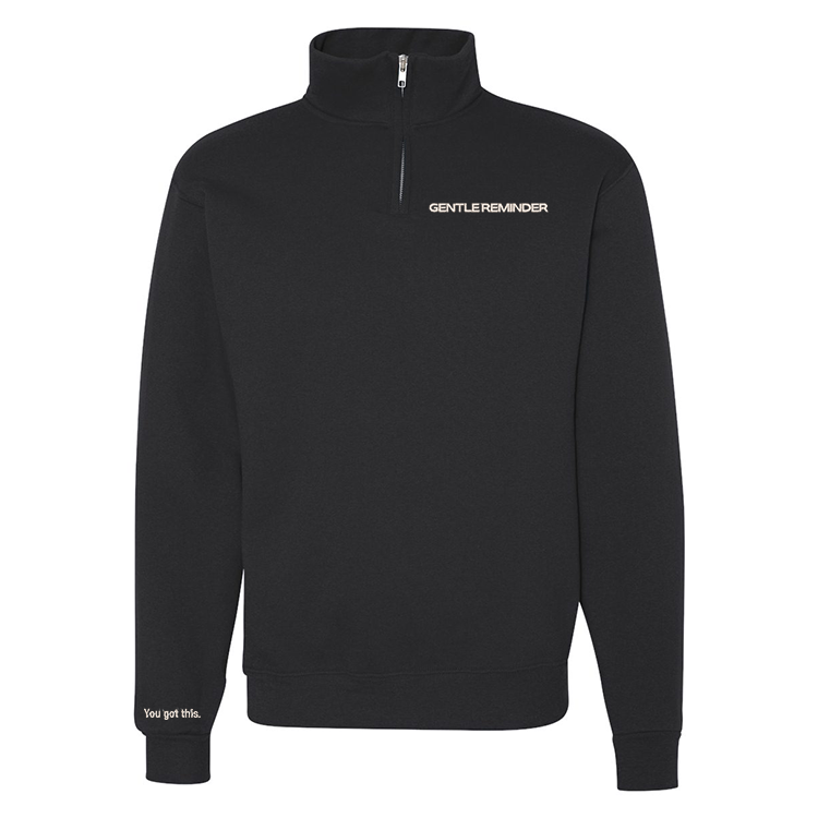 chandail 1/4 zip noir gentle reminder