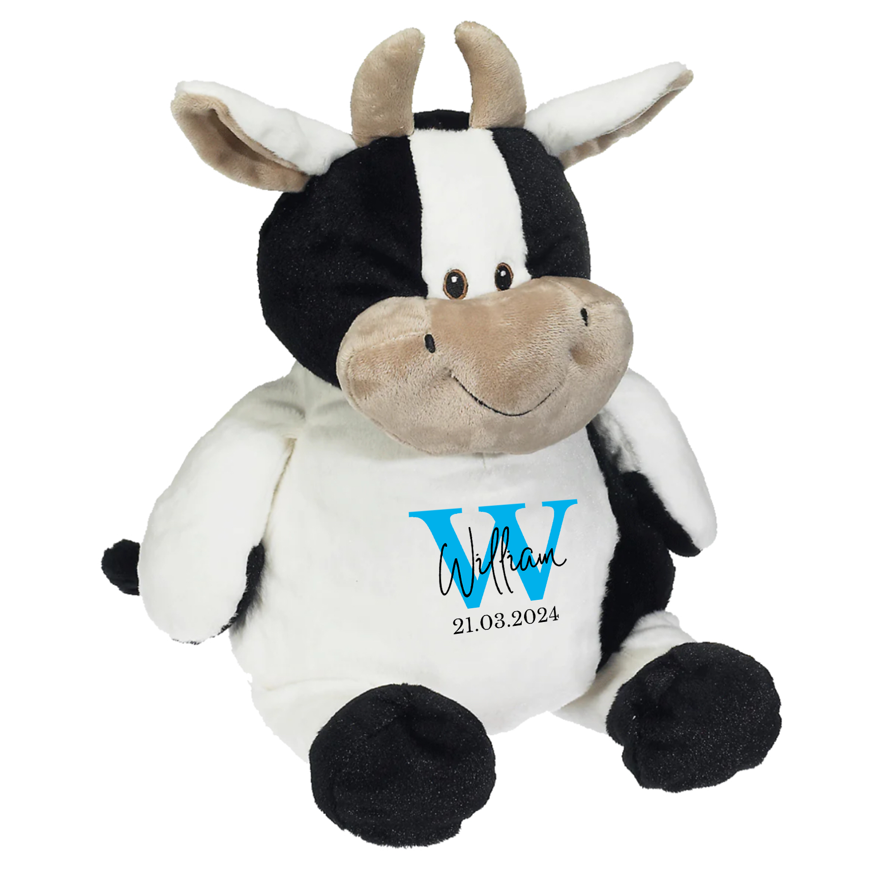 Personalized plush toy with embroidered first name