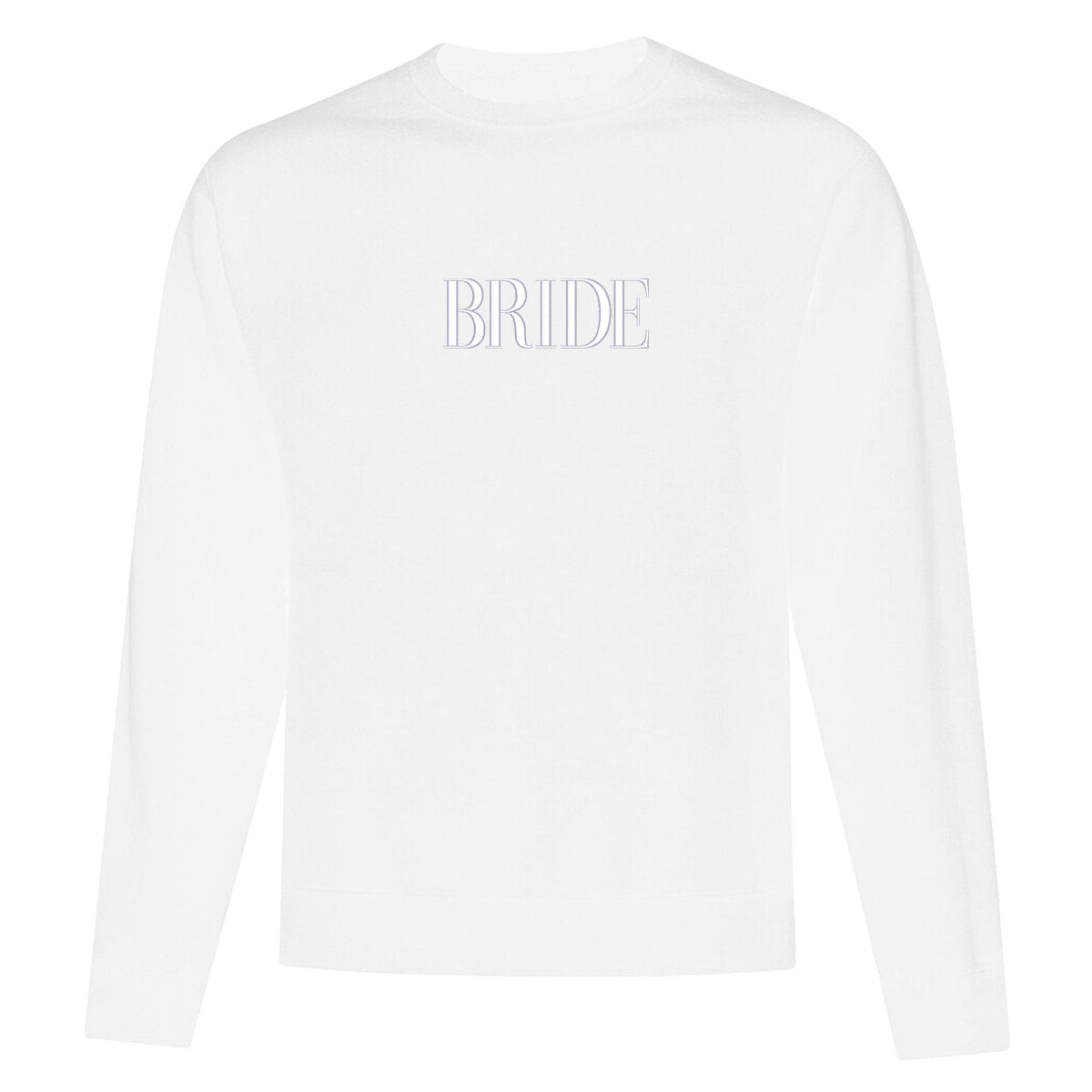 coton ouaté à col rond blanc avec broderie ton sur ton centrée pour mariée