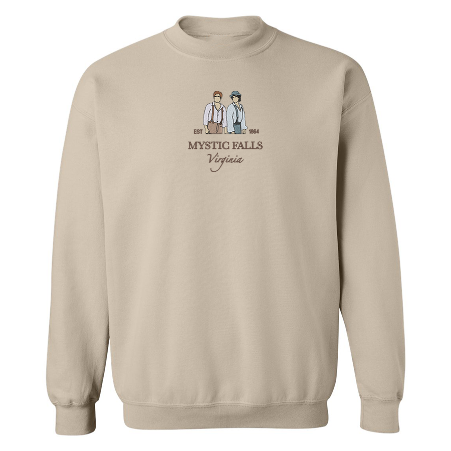 crewneck beige brodé mystic falls virginia vampire diaries salvatore