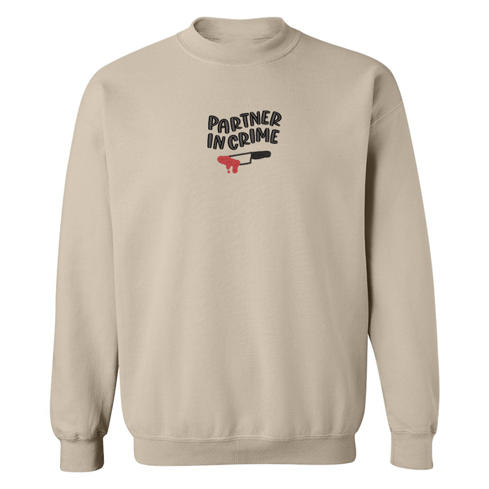 crewneck beige partner in crime brodé matching set
