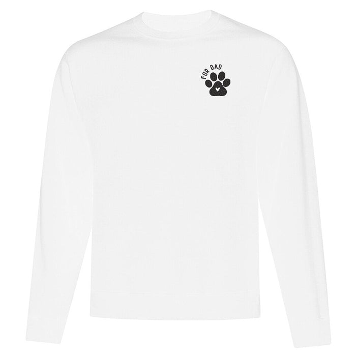 crewneck blanc broderie noire fur dad avec patte de chien