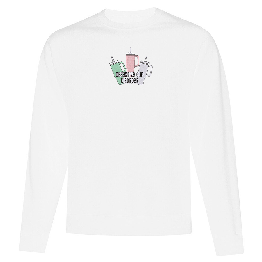 crewneck blanc ocd stanley cup brodé