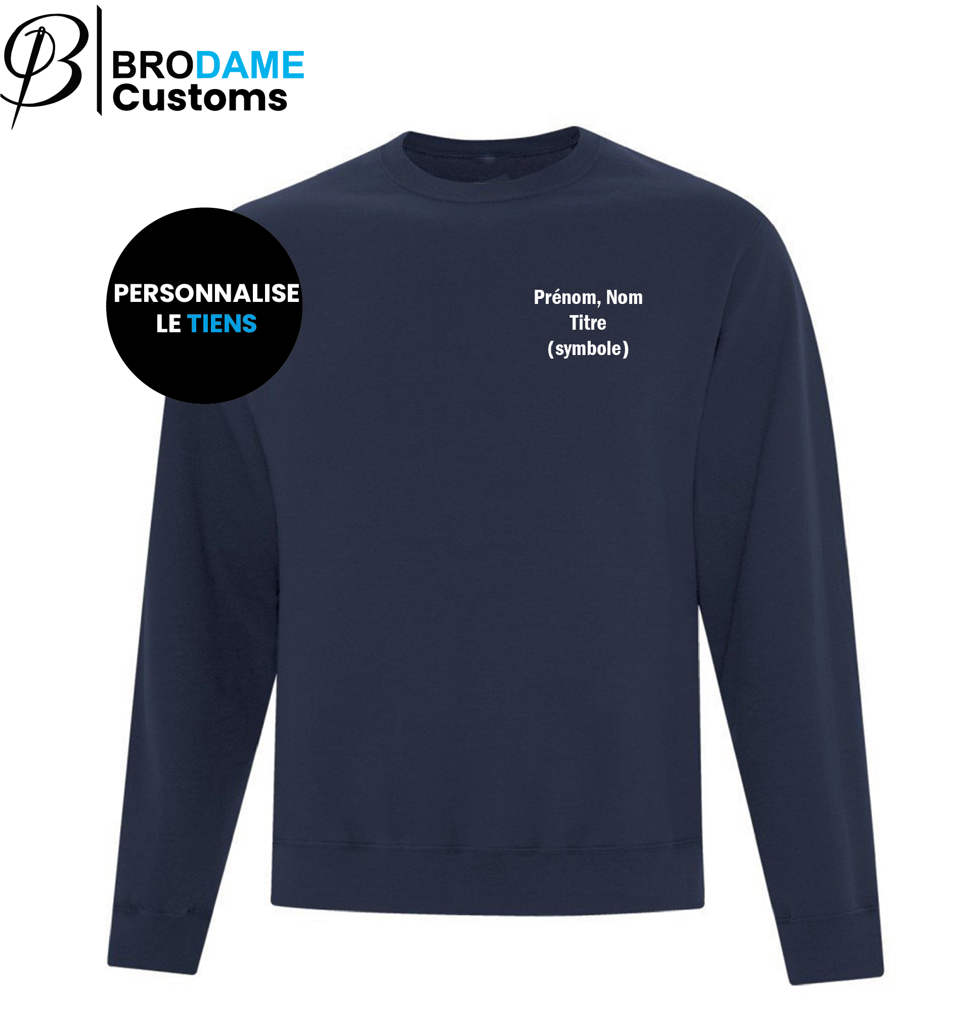 crewneck Dark Slate Gray Crewneck personnalisé nom + métier