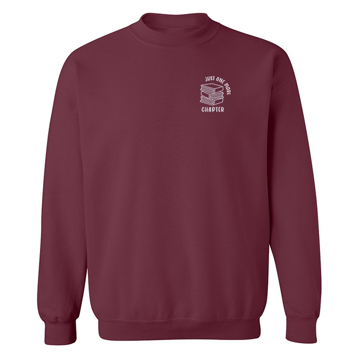 crewneck bourgogne one more chapter avec livres brodés