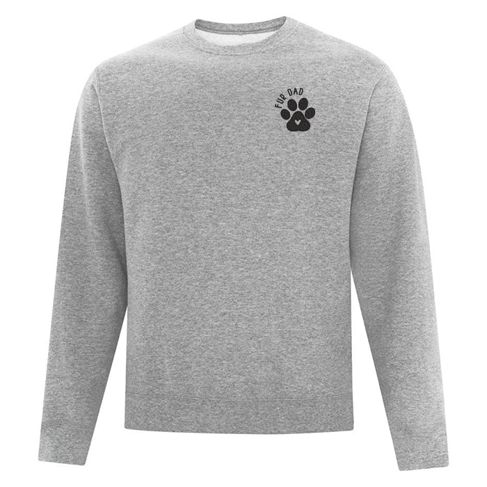 crewneck gris pâle broderie noire fur dad avec patte de chien