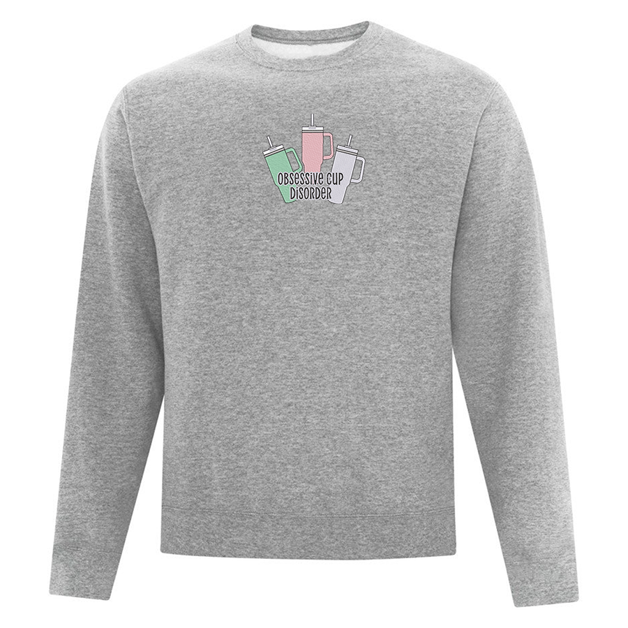 crewneck gris pâle ocd stanley cup brodé