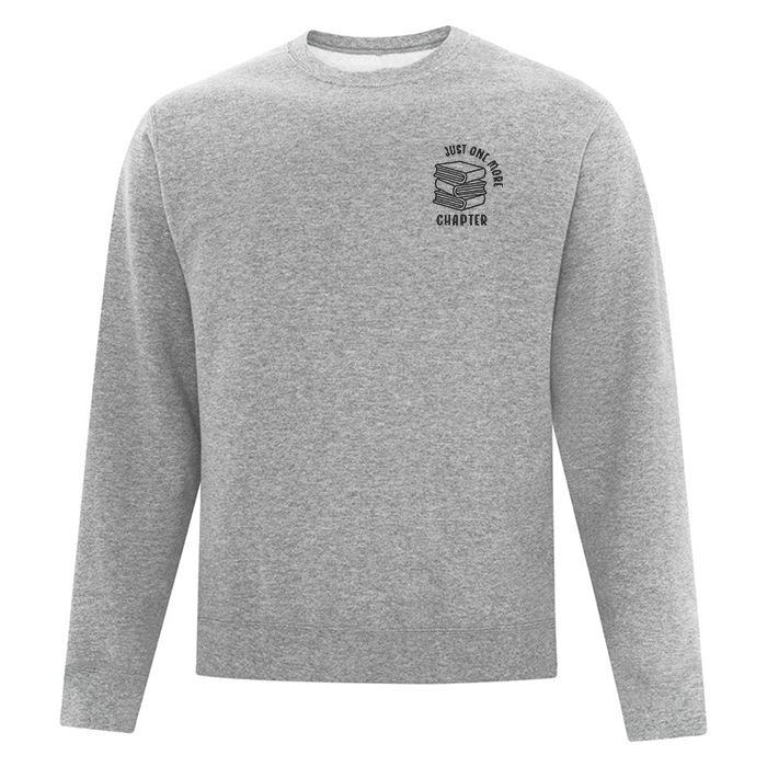 crewneck gris pale one more chapter avec livres brodés