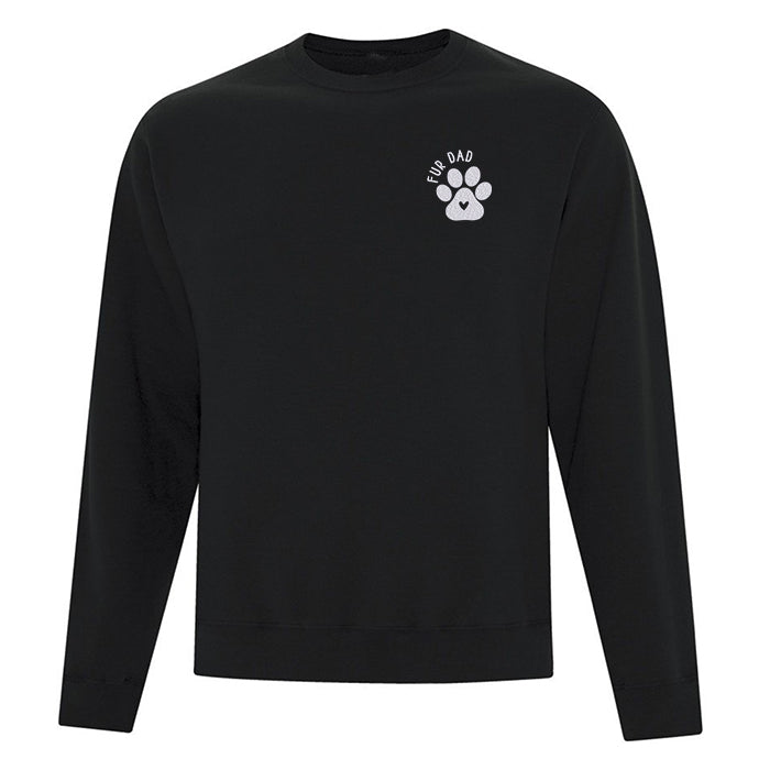 crewneck noir broderie blanche fur dad avec patte de chien
