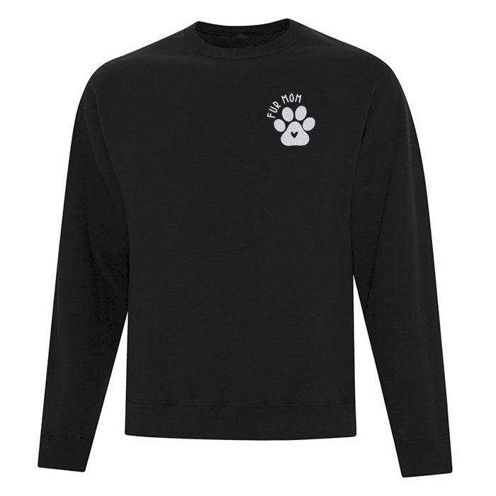 crewneck noir broderie blanche fur mom avec patte de chien