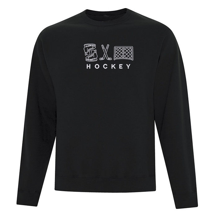 crewneck bnoir hockey brodé