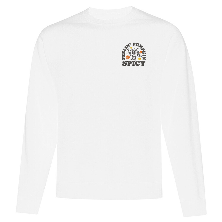 crewneck White Smoke Crewneck Pumpkin Spicy