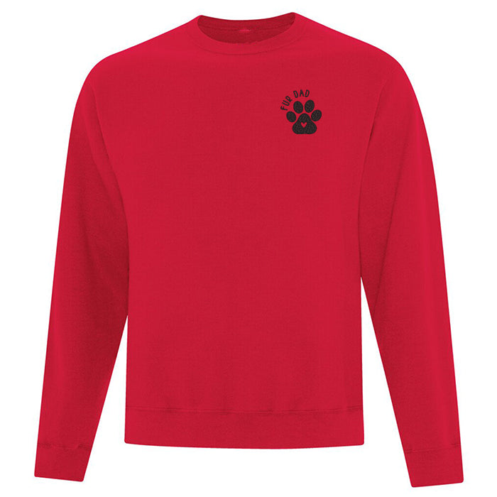 crewneck rouge broderie noire fur dad avec patte de chien