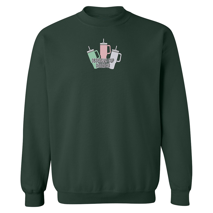crewneck vert forêt ocd stanley cup brodé