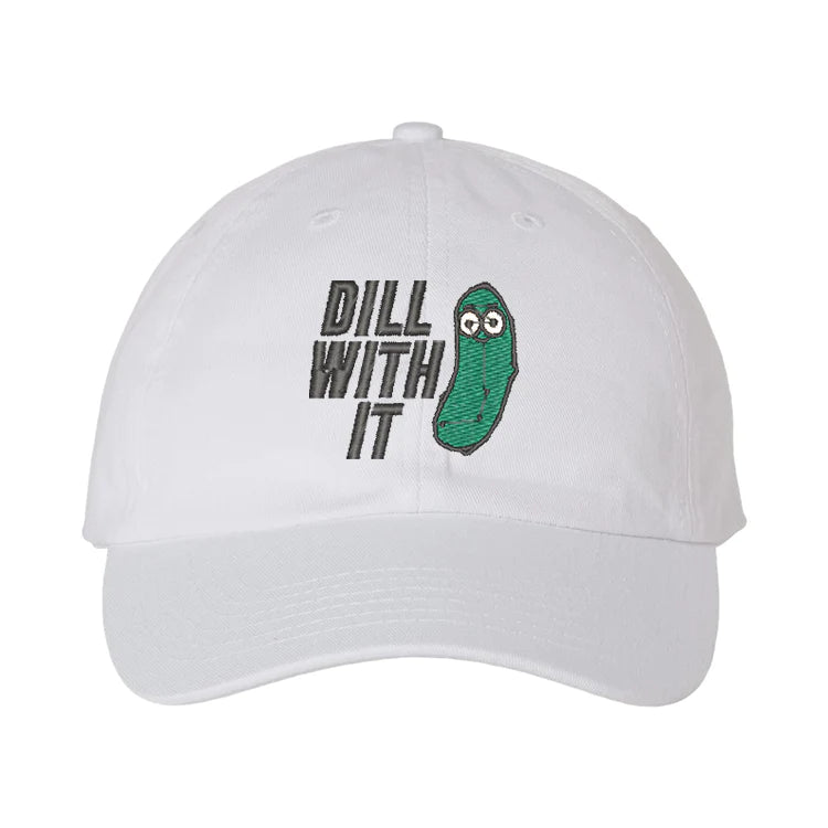 casquette blanche brodée dill with it humoristique cornichon