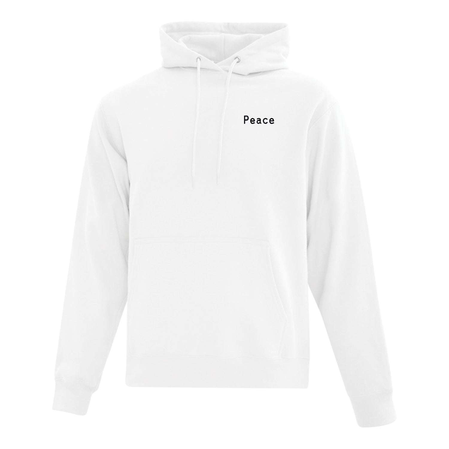 hoodie blanc brodé "Peace" en noir