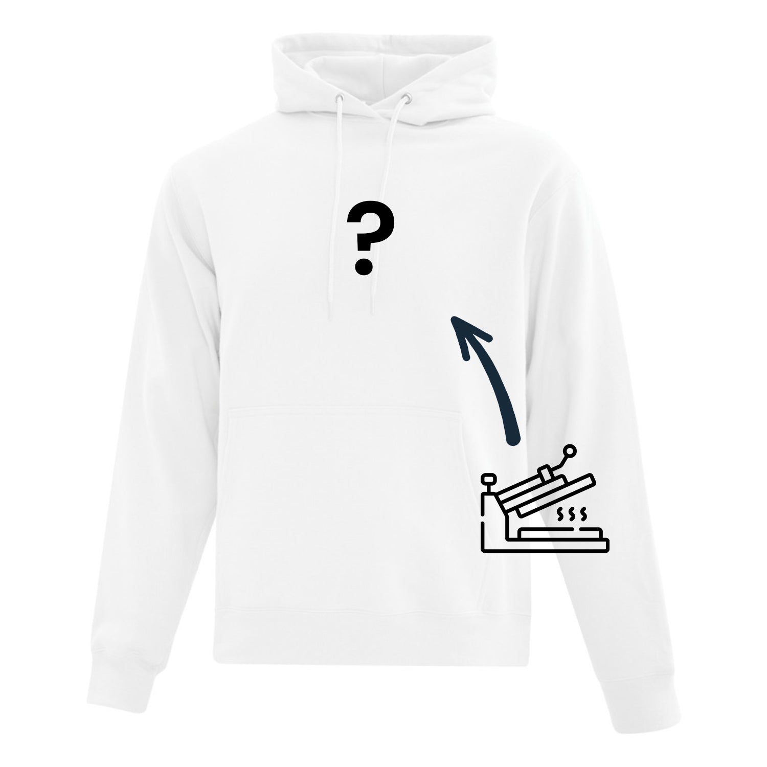 hoodie mystère carte-blanche personnalisé imprimé