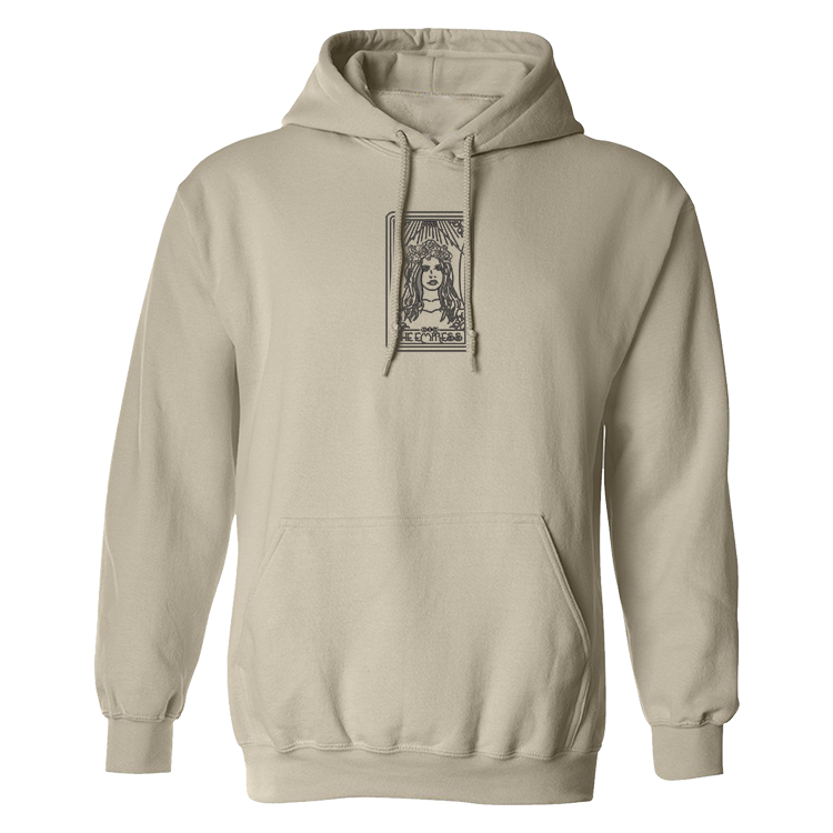 hoodie beige the empress brodé carte de tarot lana